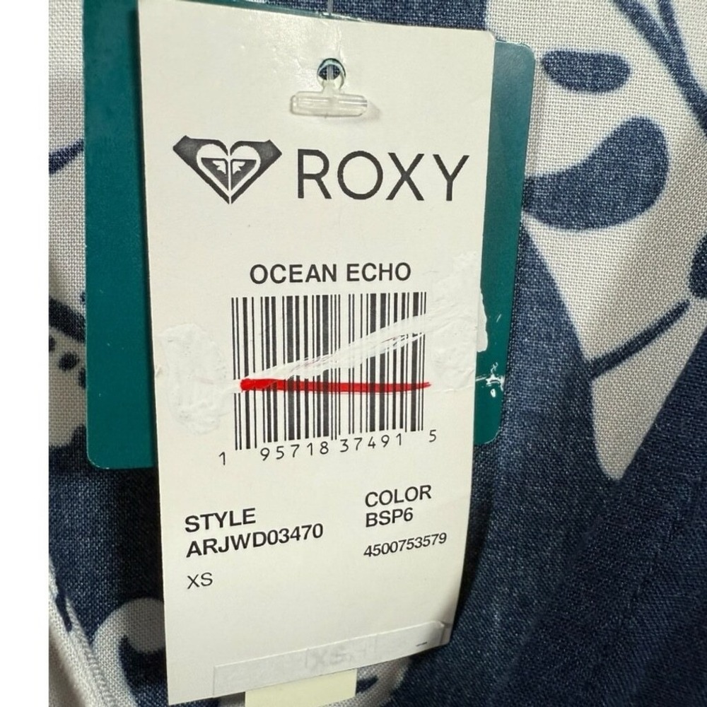 NWT Roxy Tropical Floral Ocean Echo Maxi Button Down Shirt Dress Navy Size XL‎ - Picture 4 of 15